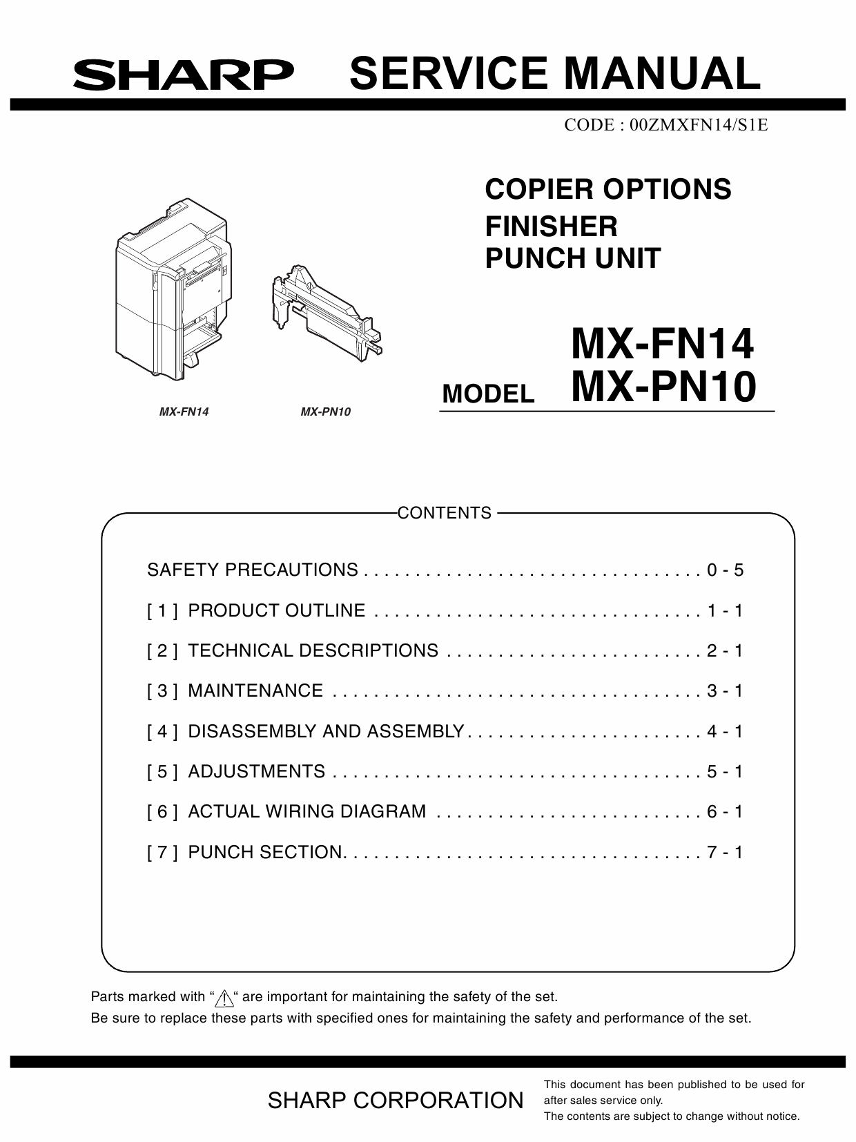 SHARP MX FN14 PN10 Service Manual-1